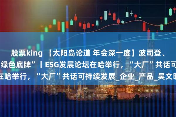 股票king 【太阳岛论道 年会深一度】波司登、深蓝、元气森林集体亮“绿色底牌”丨ESG发展论坛在哈举行，“大厂”共话可持续发展_企业_产品_吴文明